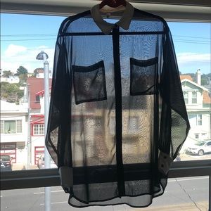 Rare American Apparel Chiffon Button Down